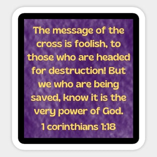 Bible Verse 1 Corinthians 1:18 | Christian Sticker